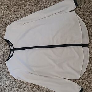 Dalia Women's White Blouse with Black Trim